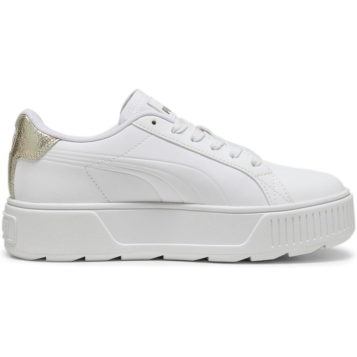 Жіночі кросівки Puma Karmen L біло-сріблясті з золотистими деталями, розмір 38.5 EU