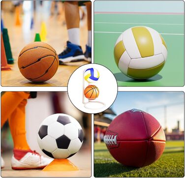 Стенд для м'ячів: баскетбол, футбол, волейбол, металевий, 2 яруси, білий