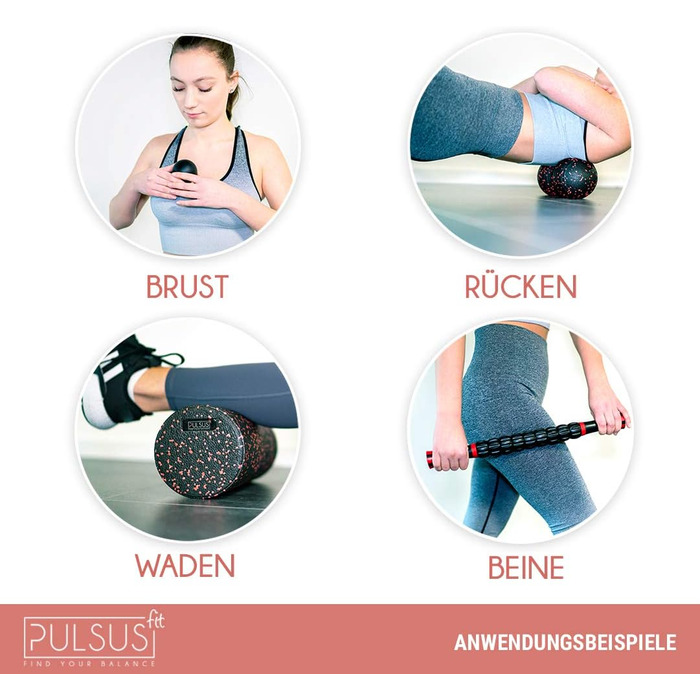 Набір для фасцій: м'язовий ролер, дуобілл, ролер для фасцій та лакрос-м'яч для тренування м'язів та зняття болю