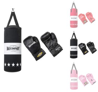 Набір для боксу для дітей та підлітків до 12 років: боксерський мішок 55 x 25 см та дитячі боксерські рукавички 8oz, чорний