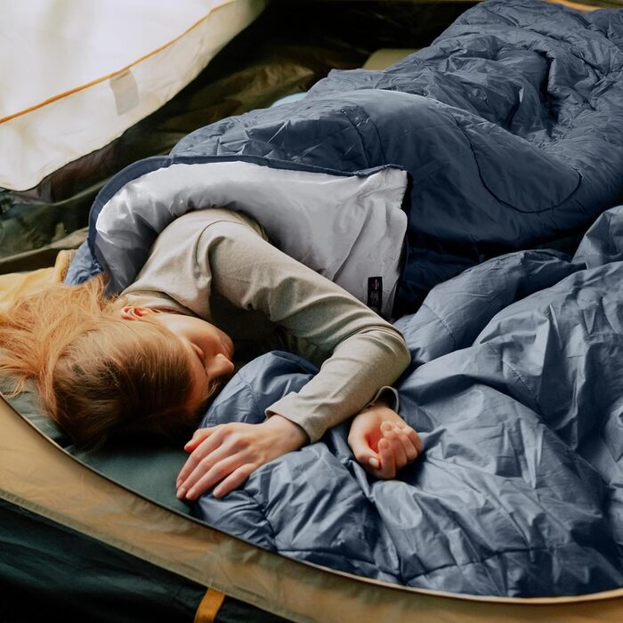 Спальний мішок Naturehike з капюшоном, ковдровий, для кемпінгу, легкий та зручний, ідеальний для подорожей та активного відпочинку на природі, Marineblau-rechts (11°C)