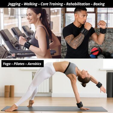 Набір вагів для зап'ястя та щиколоток (2 шт по 0,5 кг) - регульовані ремінці для фітнесу, бігу, йоги, пілатесу, аеробіки, силових тренувань