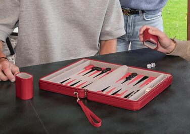 Чемоданчик для настільної гри шашки Engelhart 250501 бежево-оранжево-чорний (9 дюймів, сірий, чорний, червоний)