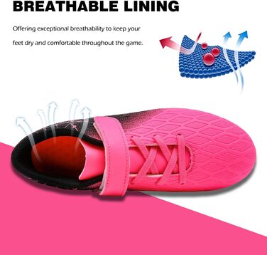 Дитячі футбольні бутси DimaiGlobal для залу та вулиці (штучний газон) - рожеві, 34 EU