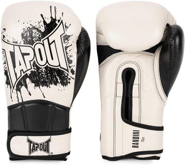 Боксерські рукавички Tapout зі шкіри, 12 унцій, Bandini, екрю/чорні, 1 пара