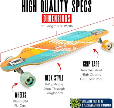 Скейтборд Madd Gear Pro Series Boardwalk 78.7x20.3 см для початківців - Комплект