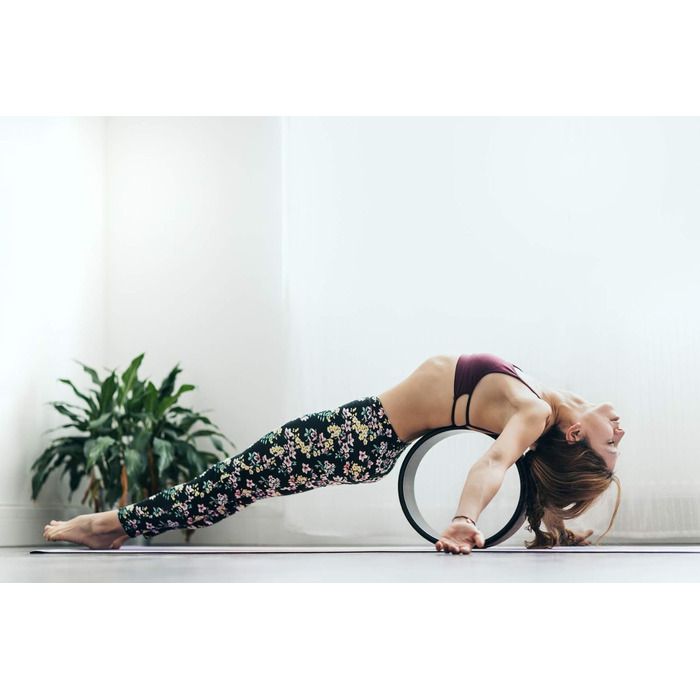 Колесо для йоги Yoga Design Lab | Dharma Rad, екологічне | для інтенсивної розтяжки, покращує поставу (Чорний колір корку)