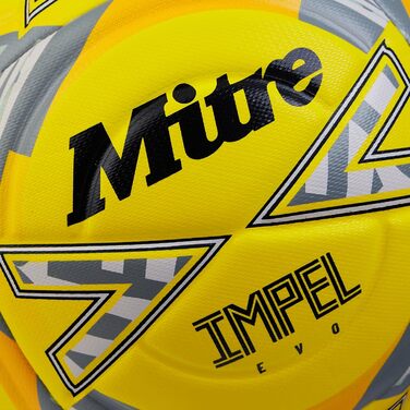 М'яч для футболу Mitre Impel Evo, білий (розмір 4, флуоресцентно-жовтий)
