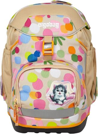 Ергономічний шкільний рюкзак ergobag Schulranzen-Set Flower Powbär (Бежевий) — комплект із 6 предметів для 1 класу початкової школи, унісекс