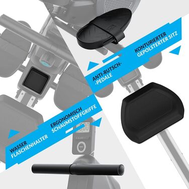 Bluefin Fitness Blade FIT: Гребний тренажер, сумісний з Kinomap, складаний, з LCD-консолью та мобільним додатком