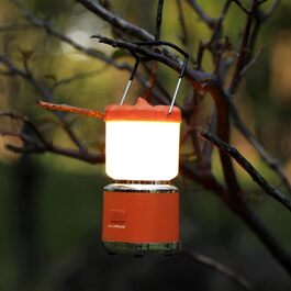 KLARUS CL8 Mini Camping-ліхтар: перезарядна LED-лампа з 5 режимами, водонепроникна IPX5, з гачком для намету, оранжева
