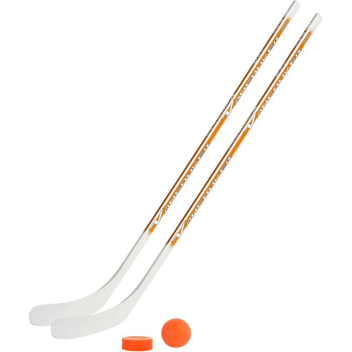 Набір для хокею на траві Vancouver Streethockey Kids 6: 2 ключки 115 см, м'яч та шайба, помаранчевий