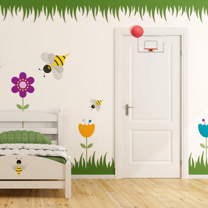 Баскетбольний кошик для кімнати Relaxdays, набір з м'ячем і насосом, настінна дошка для дверей, без свердління, багатокольоровий