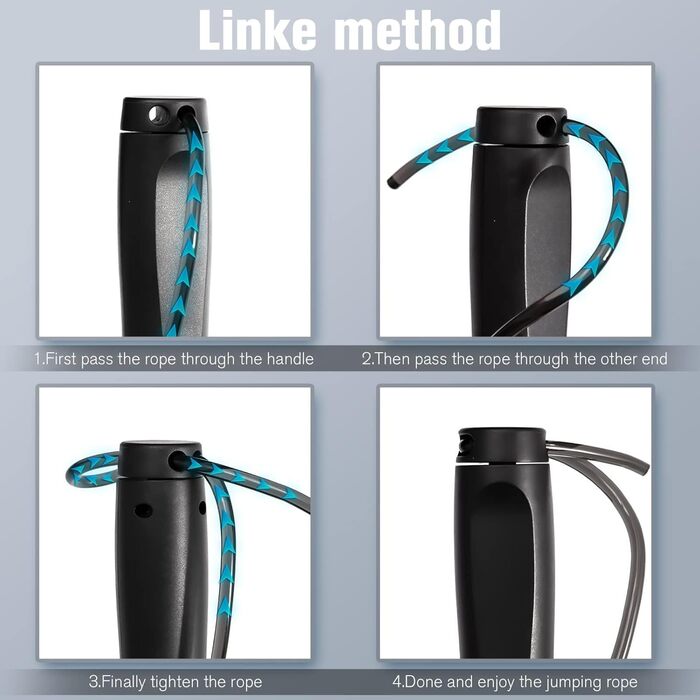 Стрибувальне канат Springseil: регульоване, бездротове, з лічильником, для дорослих та дітей, чорний та сірий