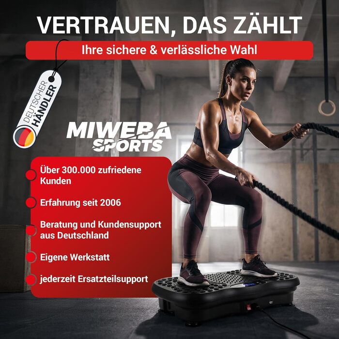 Платформа вібраційна Miweba Sports для дому: масаж, схуднення, фітнес, тренування.. Чорний колір.