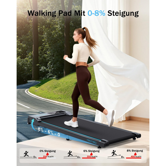 Домашня бігова доріжка Walking Pad з регульованим нахилом 0-8% та швидкістю до 10 км/год