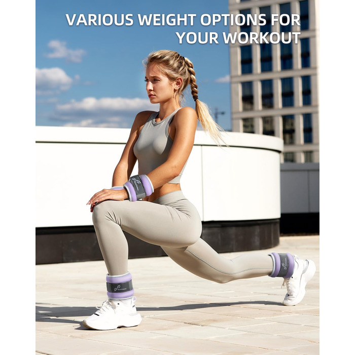 Утяжелители для рук и ног Sportneer 3кг (пара) фиолетовые - манжеты для фитнеса, бега, силовых тренировок