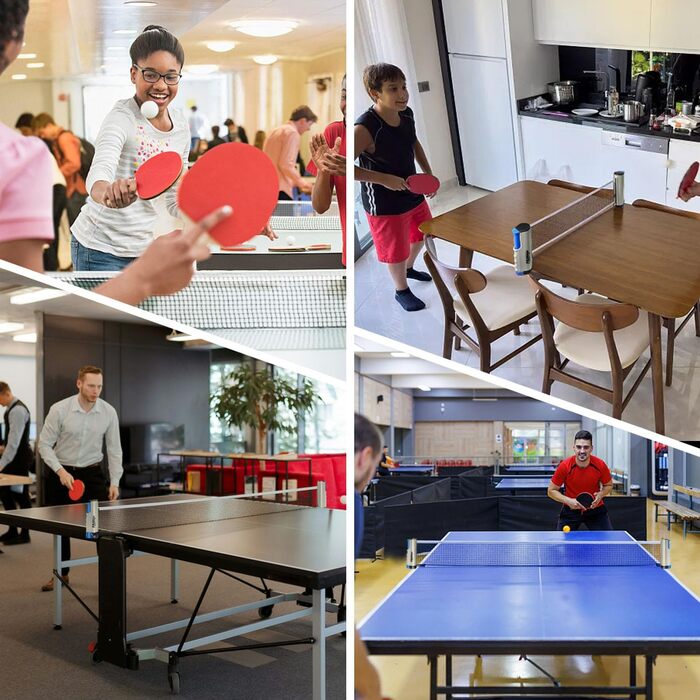 Набір для настільного тенісу Profi: 2 ракетки, м'ячі, сітка, сумка. Підходить для дорослих та дітей, для гри в приміщенні та на вулиці. Сірий колір.