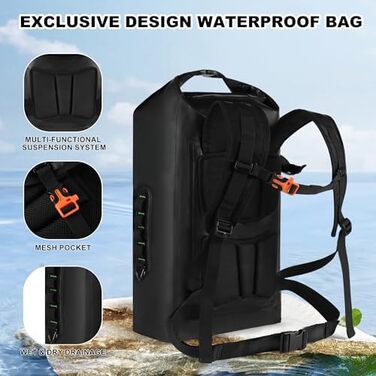 Водонепроникний рюкзак IDRYBAG для жінок та чоловіків, 40 л, для каякінгу та водних видів спорту
