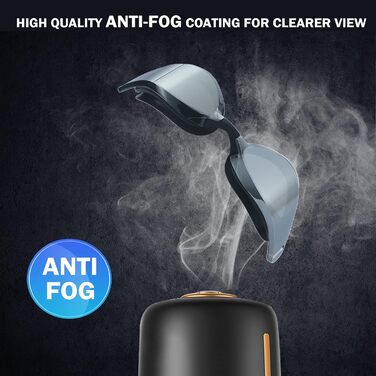 Окуляри для плавання чоловічі/жіночі Anti-Fog, UV-захист, срібно-чорні F3 - Професійні окуляри для дорослих та підлітків
