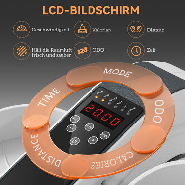 Спортивний велотренажер для дому SportNOW, міні-еліптичний тренажер з LCD-дисплеєм, пультом дистанційного керування, 10 регульованими рівнями швидкості, білий