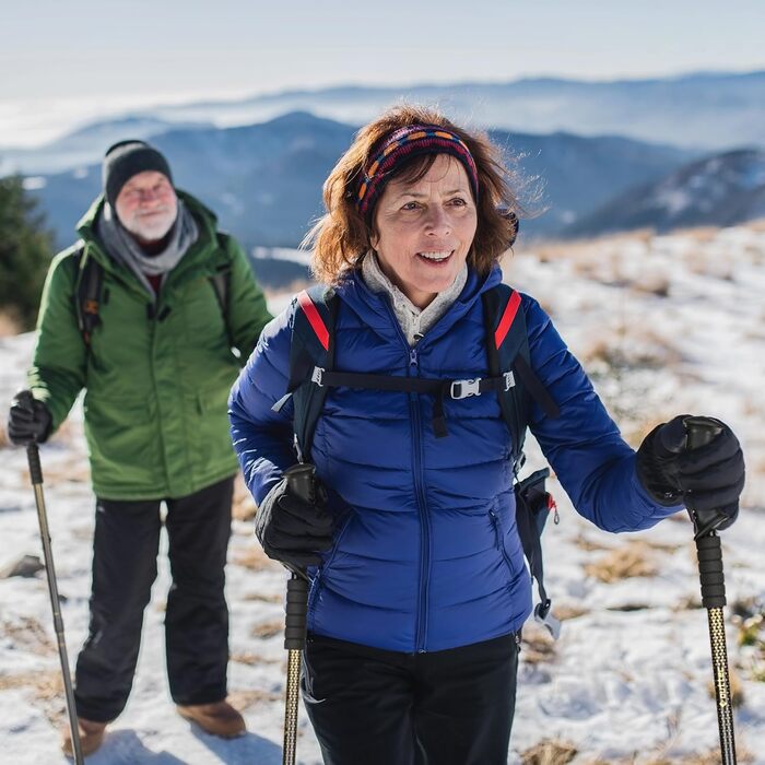 Ультралегкі трекінг-палиці для скандинавської ходьби (Nordic Walking) з гумовими наконечниками, односекційні, 110 або 115 см, чорно-золоті, для жінок та чоловіків