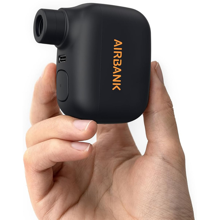 Електрична міні-насос для велосипеду AIRBANK POCKET SE, 100 PSI, портативний насос для шин, підходить для клапанів Schrader і Presta, з акумулятором