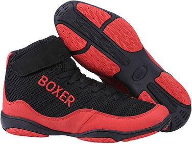 Дитячі боксерські кросівки для занять боксом, боротьбою та пауерліфтингом. Зручні, легкі, з гумовою підошвою, дихаючі. Для хлопчиків та дівчаток, чоловіків та жінок. Розмір 33 EU, червоні.
