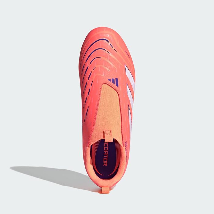 Дитячі футбольні бутси adidas Predator League без шнурівків для гри на твердому ґрунті (33.5 EU, Signal Coral Cloud White Beam Orange)