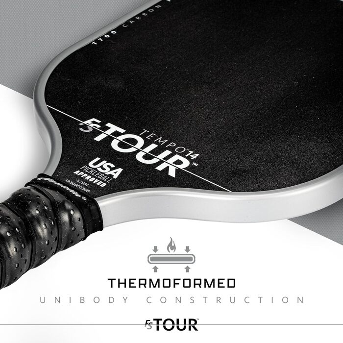 Професійна ракетка для піклболу Franklin Sports Pro FS Tour Series T700 з вуглецевого волокна, 14/16 мм, сірий, синій, рожевий, офіційно затверджена USA Pickleball