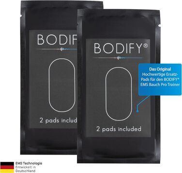Змінні електродні подушки Bodify Original 2 шт. (без контролера) для EMS-тренажера преса Pro – тренажер для м'язів живота для чоловіків і жінок