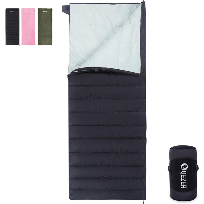 Спальний мішок ультралегкий, компактний, 3-4 сезони, для кемпінгу та трекінгу, чорний
