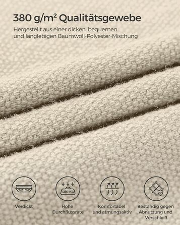 Гаммак SONGMICS 210x150 см, подвійний, 300 кг, для тераси, балкону, саду, кемпінгу, з сумкою, ременями та карабінами (Бежевий)