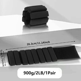 Регульовані вантажні манжети на зап'ястя та щиколотки - набір для йоги, танців, аеробіки (чорний)