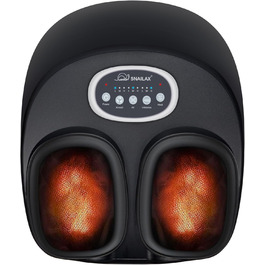 Масажер для ніг Snailax з підігрівом, розминанням, компресією та вібрацією. Електричний масажер для ніг при п'яткової фасції. Чорний колір