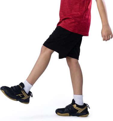 Бадмінтонні кросівки HUNDRED Court Star для дітей/юніорів | Легкі | X-Cushion | Для залу: бадмінтон, теніс, сквош, настільний теніс, баскетбол та падел (Чорний, Золотий, 37 EU)