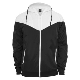 Чоловіча вітрівка Urban Classics Arrow Windrunner з капюшоном, демісезонна куртка з кольоровими блоками, 3XL, чорно-біла