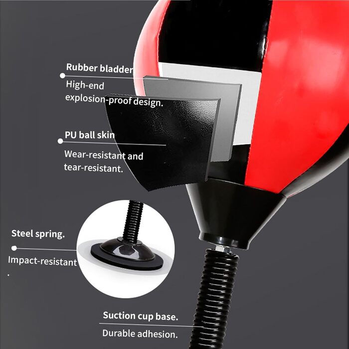 Бокс-груша надувна для офісу з присоскою | Розвантаження стресу для підлітків, офісних працівників, студентів