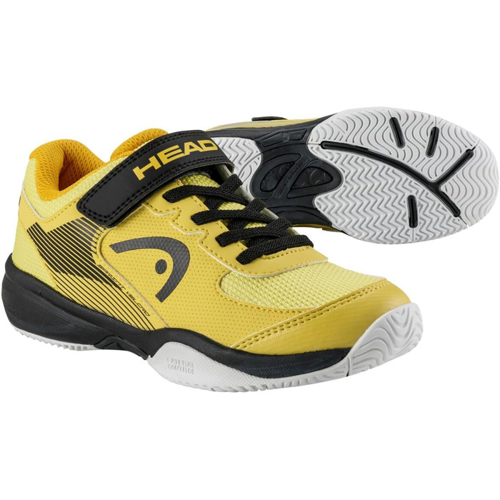 Дитячі тенісні кросівки Head Kinder Sprint Velcro 3.0 для дітей, 32 EU, чорний, банан