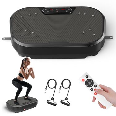 Вібраційна платформа для тренувань з LED-дисплеєм та пультом керування – 10 режимів, 120 рівнів інтенсивності, до 200 кг, для схуднення та домашніх тренувань