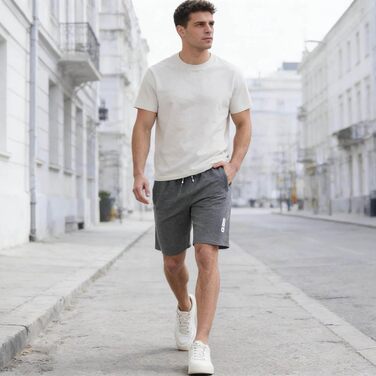 Чоловічі спортивні шорти FizzPop з бавовни та стрейч, з блискавкою та світловідбиваючими смугами, колір синій, розмір L