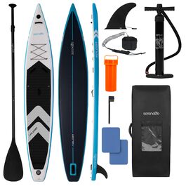 SUP дошка SereneLife Race надувна 427x71 см, комплект для сплаву та змагань, швидка, з антиковзким покриттям, для досвідчених