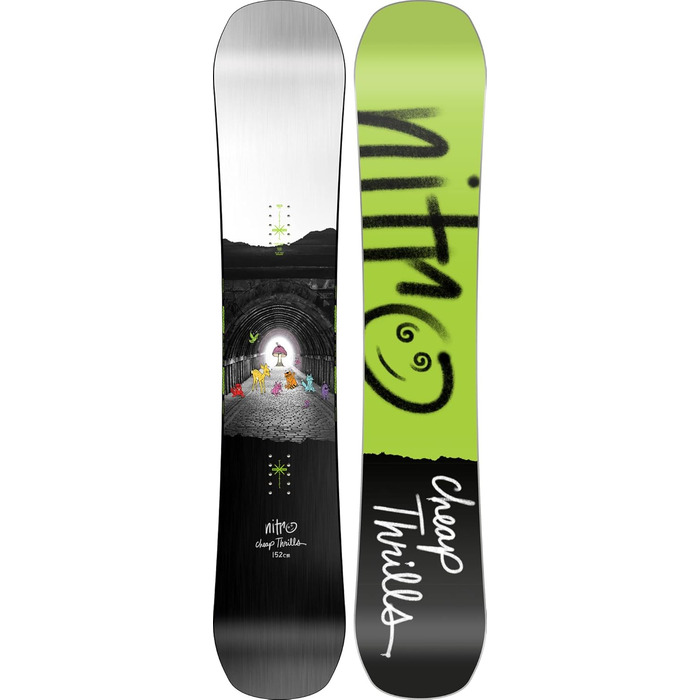 Сноуборд Nitro Cheap Thrills 23 для чоловіків, універсальний, twin-tip, широкій, 152 см, мультиколор, фрістайл та ол-маунтін
