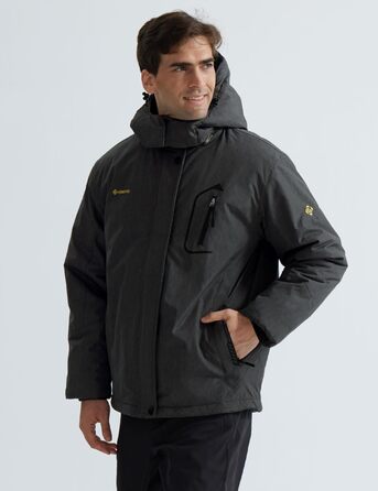 Куртка GEMYSE для чоловіків, водонепроникна, вітронепроникна, з підкладкою, зимова, з капюшоном, для спорту, відпочинку, активного відпочинку, графітово-сіра, XXL