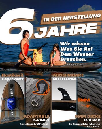 Надувна SUP-дошка BEYOND MARINA 320x81x15 см з веслом, сидінням, насосом, рюкзаком і страхувальним тросом для водних видів спорту