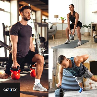 Гиря Gymtek 8 кг, ергономічна ручка, для силових тренувань, фітнесу, домашнього спортзалу, помаранчева