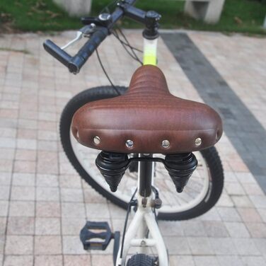 Сідло для велосипеда UPANBIKE Superweich: комфортне шкіряне сідло з амортизацією та розширеним шаром піни, коричневе