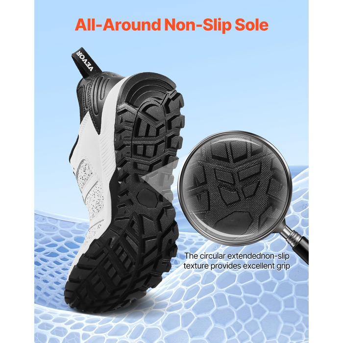 Чоловічі кросівки для тренувань VEVOR 43 EU (широкі), білі