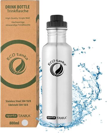 Пляшка для води ECOtanka sportsTANKA 0,8 л нержавійка, герметична, BPA-free, для спорту, фітнесу, туризму