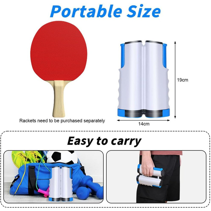 Мережа для настільного тенісу Flintronic, висувна, портативна, 170 см, чорно-червона